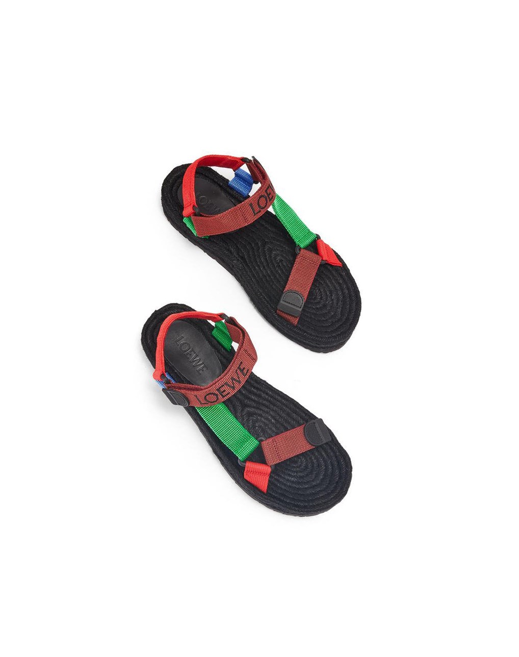 Loewe Tiras espadrille in nylon Rojos Multicolor | FHPRX-6501