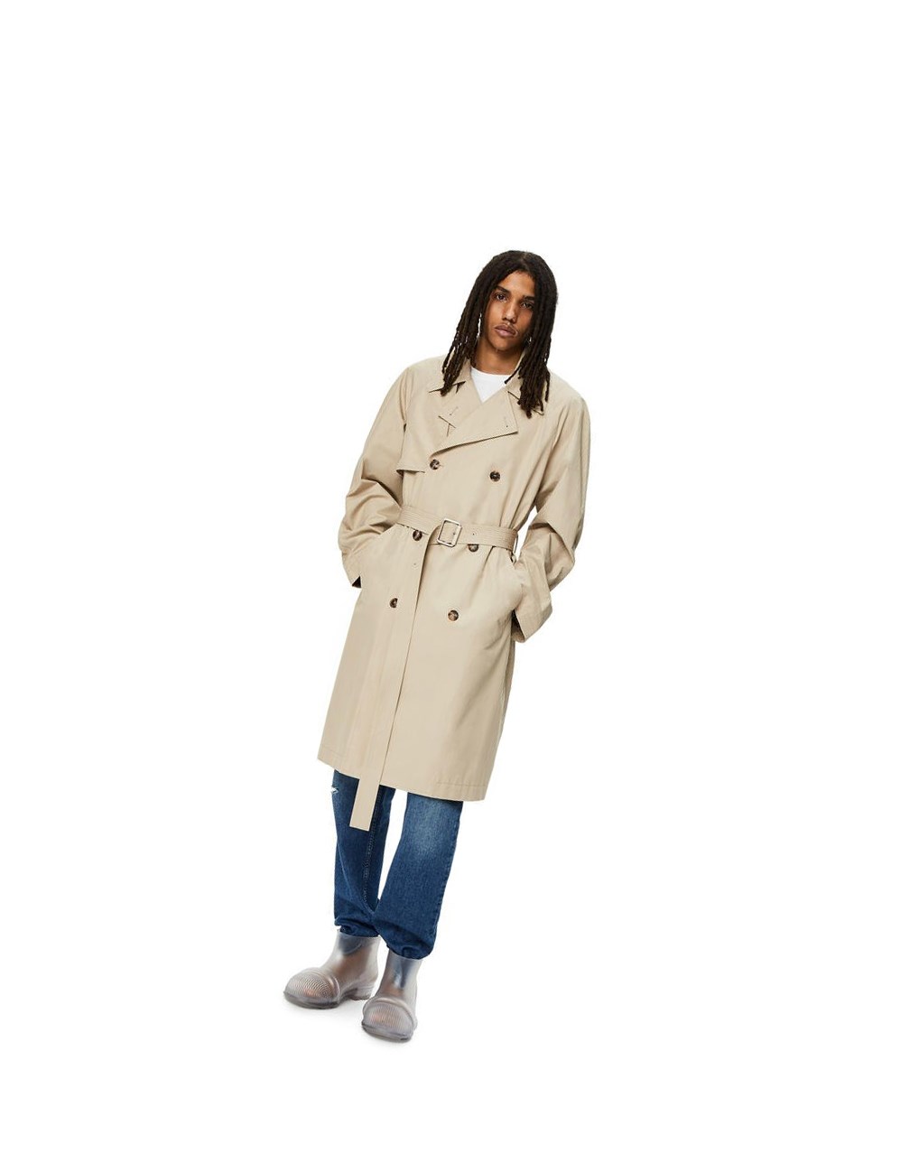 Loewe Trench coat in cotton Grises | CBDYU-9024