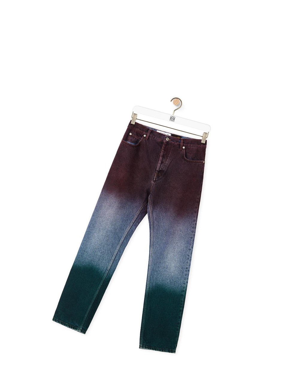 Loewe Tricolour trousers in denim Rojos Azules Verdes | MNOFW-7610