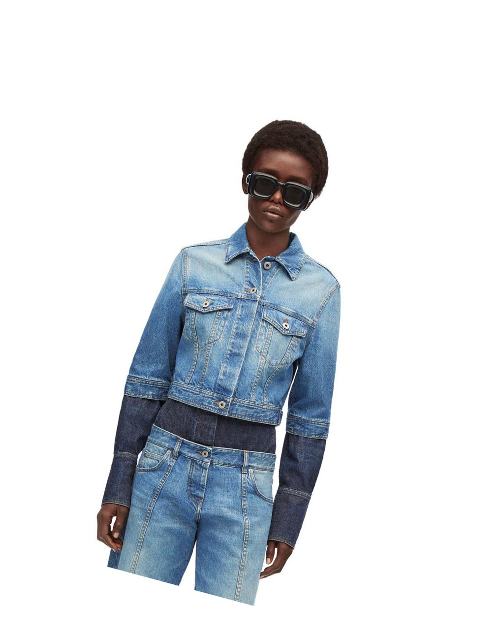 Loewe Trompe l'oeil jacket in denim Azules | MZTQB-9458