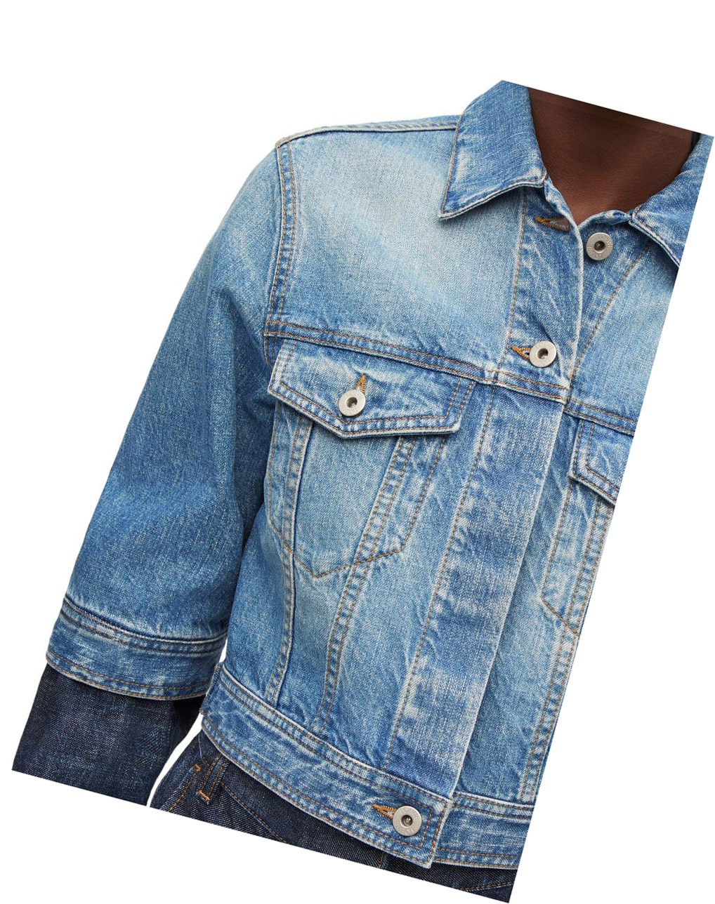 Loewe Trompe l'oeil jacket in denim Azules | MZTQB-9458