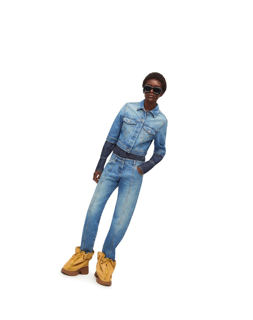 Loewe Trompe l'oeil jacket in denim Azules | MZTQB-9458