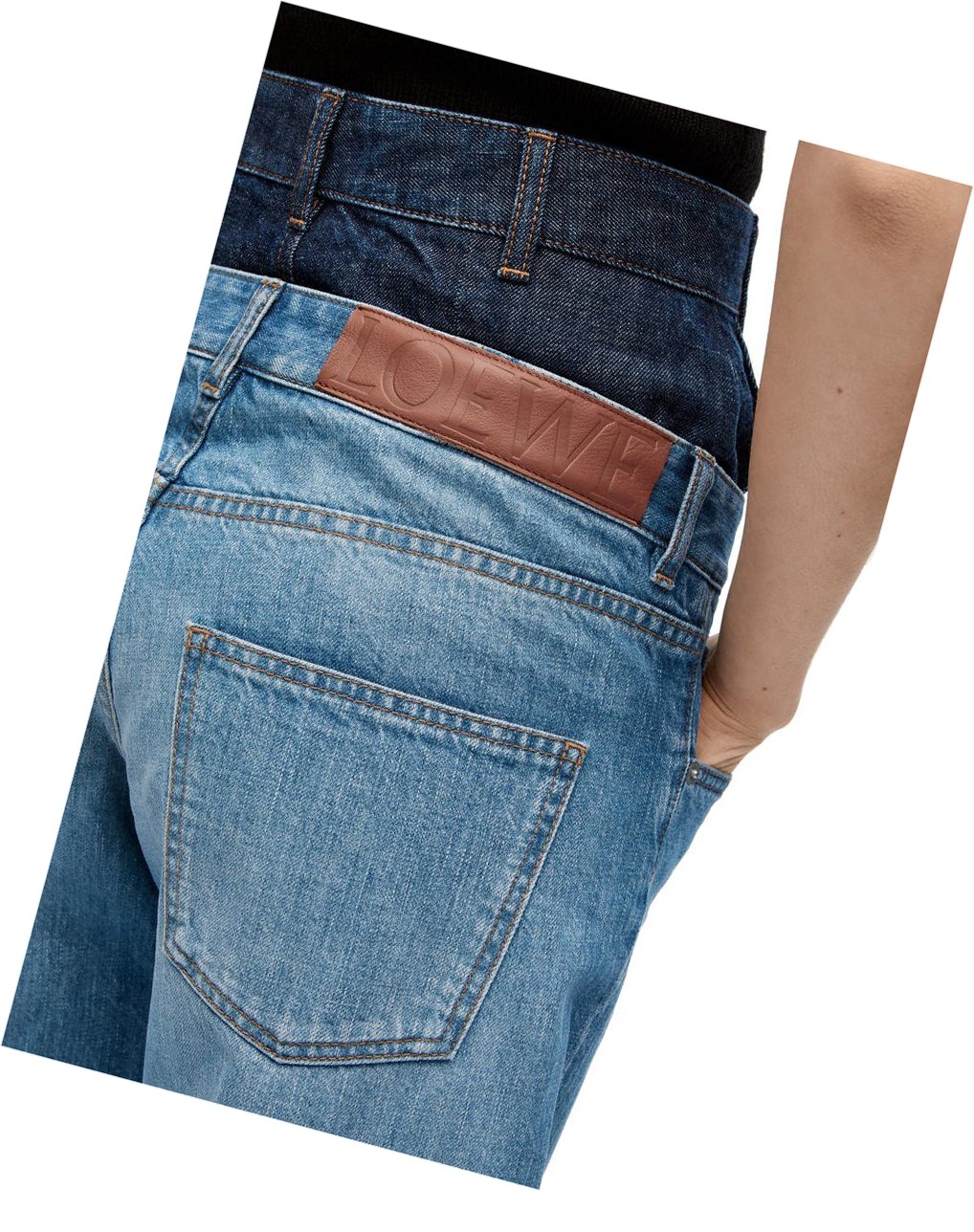Loewe Trompe l'oeil jeans in denim Azules | ZDMKE-3108