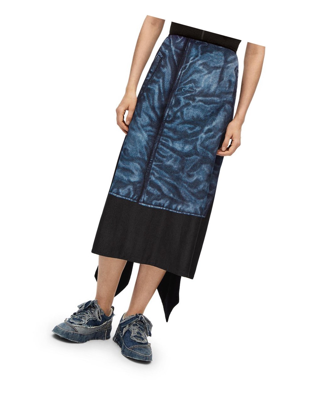 Loewe Trompe l'oeil skirt in velvet Grises | DPYOM-2510
