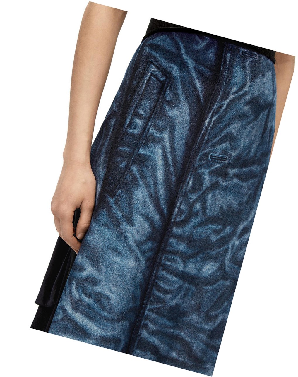 Loewe Trompe l'oeil skirt in velvet Grises | DPYOM-2510