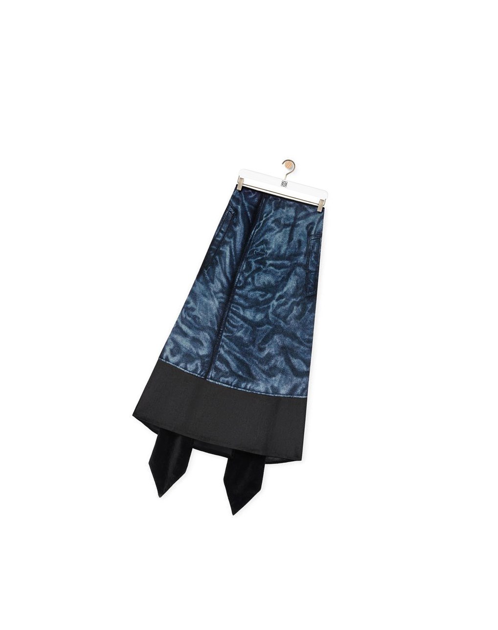 Loewe Trompe l'oeil skirt in velvet Grises | DPYOM-2510