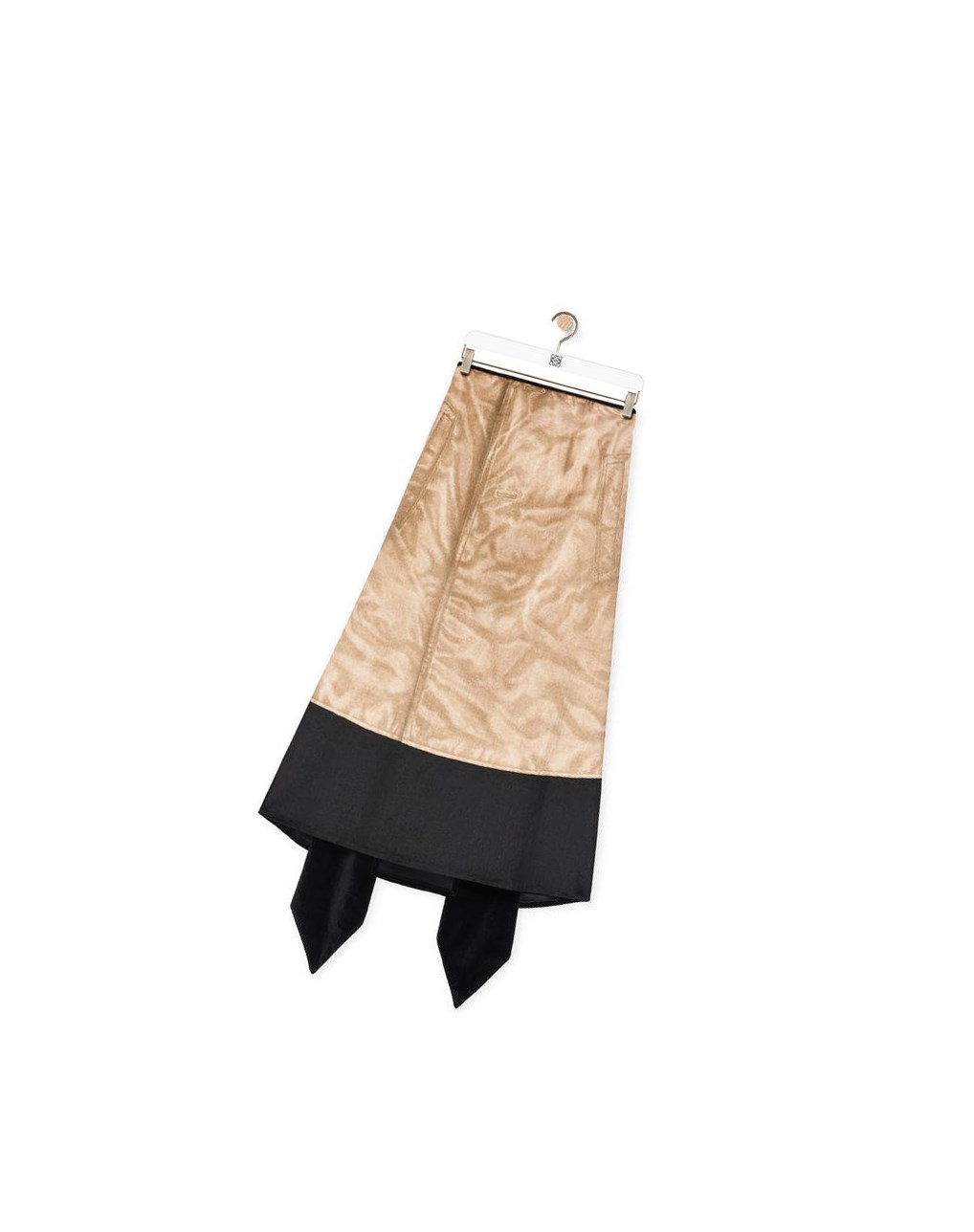 Loewe Trompe l'oeil skirt in velvet Marrom Negros | JAQDP-4723