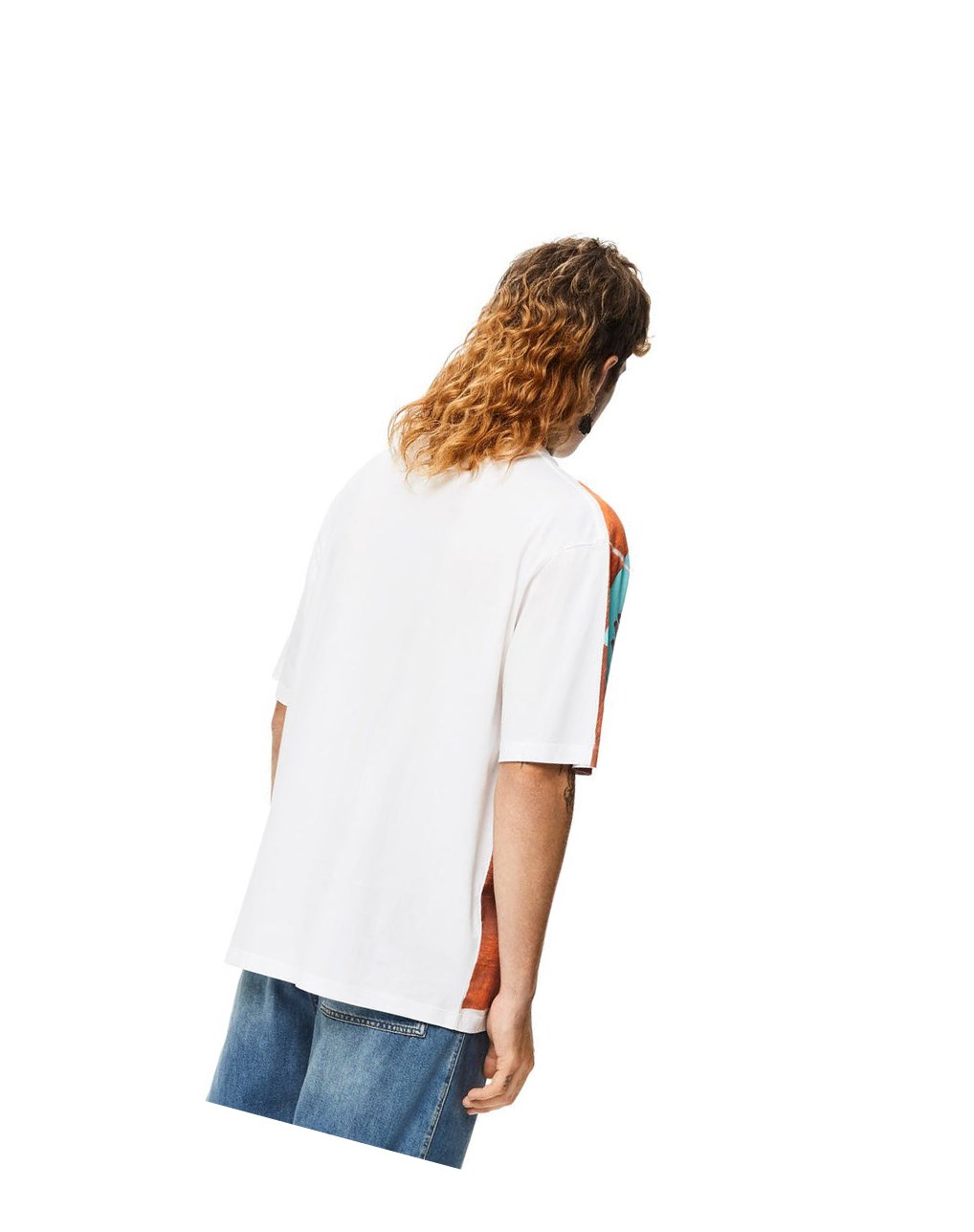 Loewe Tropical hands print T-shirt in cotton Blancos Marrom | JDYHU-5234