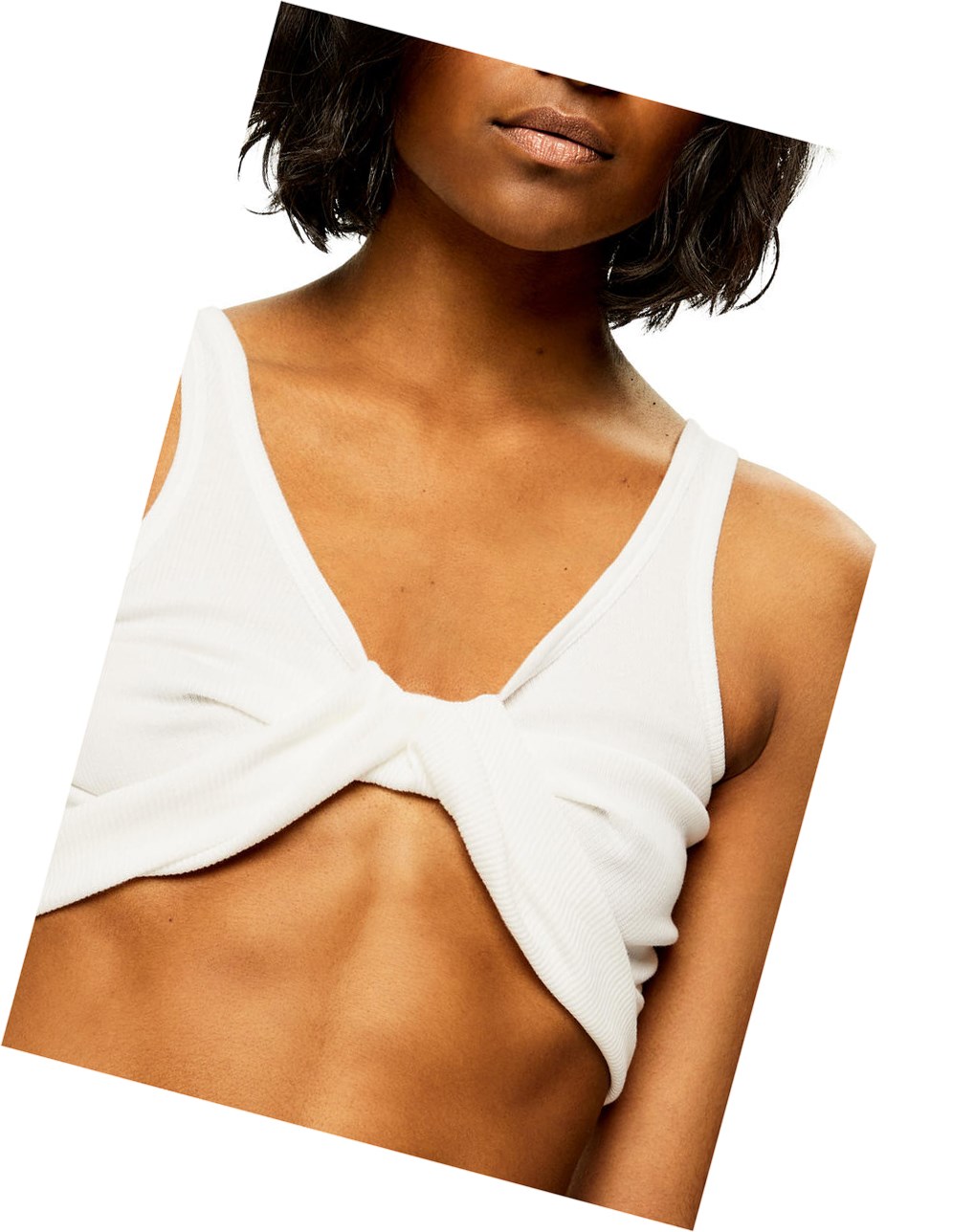 Loewe Twisted bra top in cotton Blancos | KUSPN-5679
