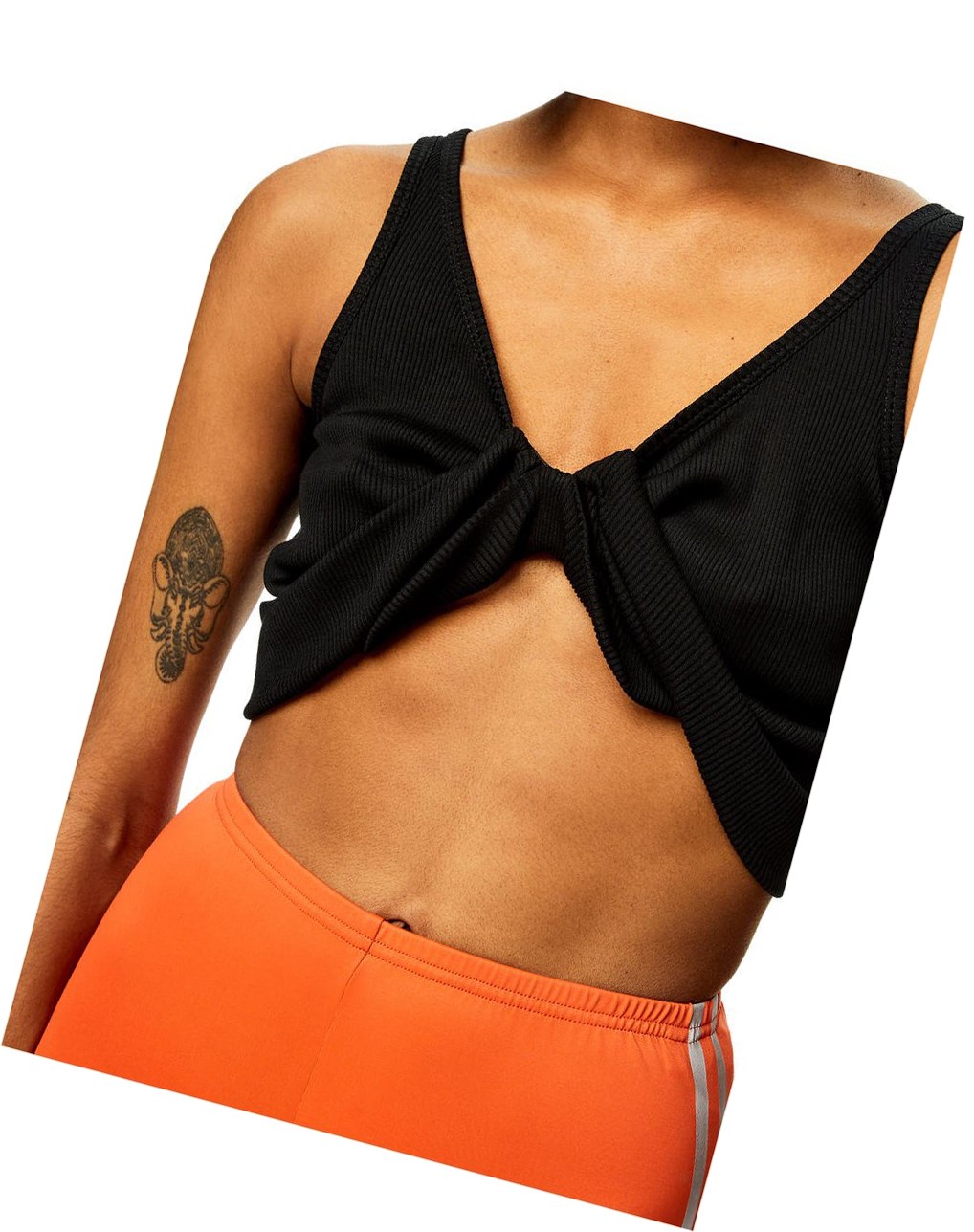 Loewe Twisted bra top in cotton Negros | ULFVR-4356