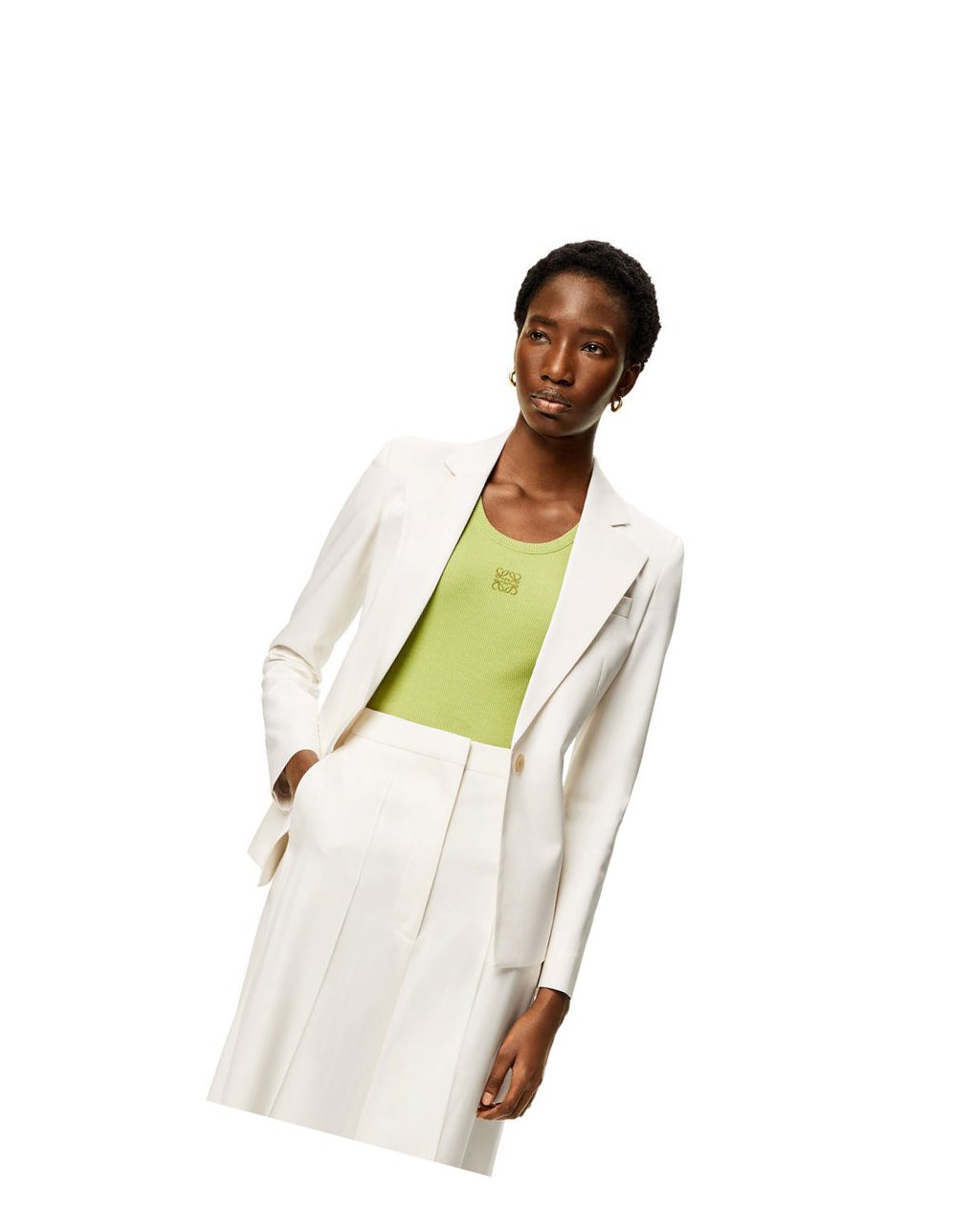 Loewe Twisted jacket in wool and silk Blancos | AFCJV-0492