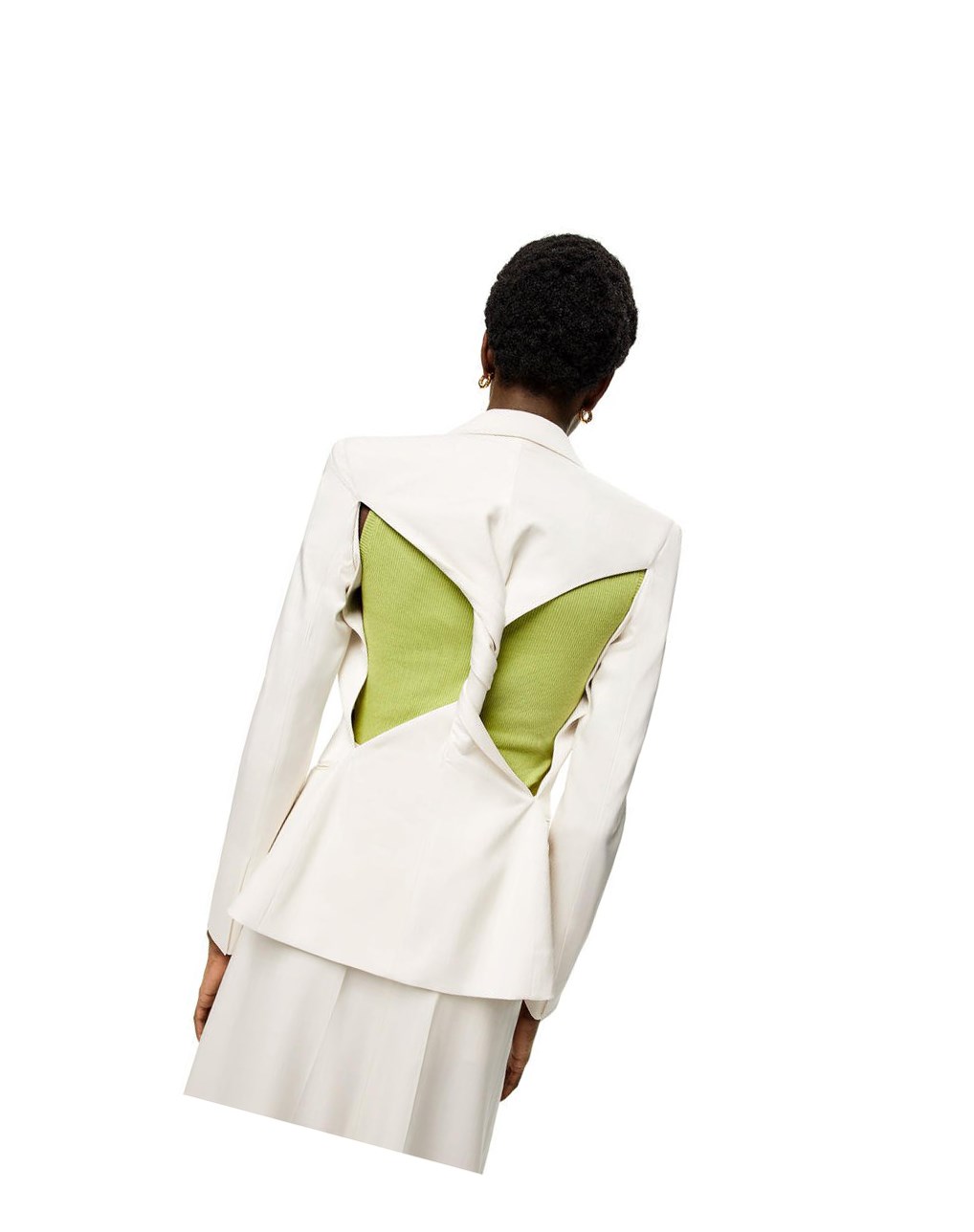 Loewe Twisted jacket in wool and silk Blancos | AFCJV-0492