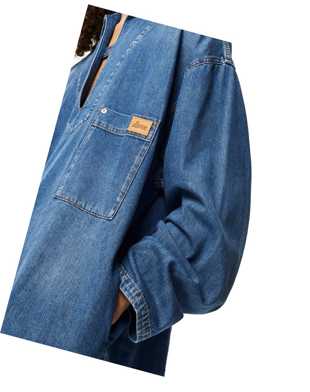 Loewe Vareuse shirt in denim Azules | DXFCI-9078