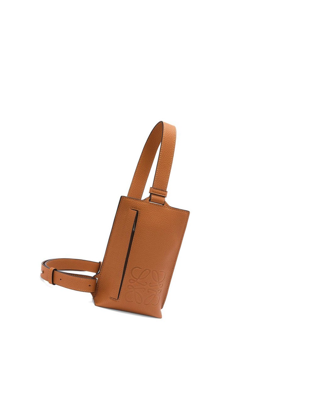 Loewe Vertical T Pocket in grained calfskin Tan | DNFBZ-2046