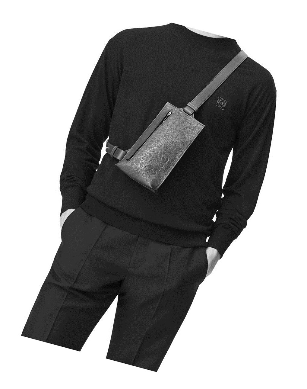 Loewe Vertical T Pocket in grained calfskin Azules | NXLSP-5903