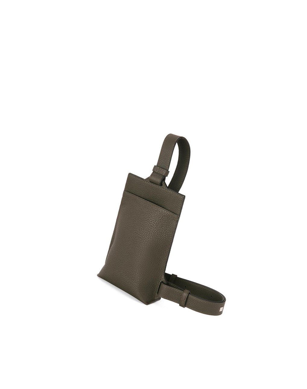 Loewe Vertical T Pocket in grained calfskin Kaki Oscuro Verdes | UVOFQ-9035