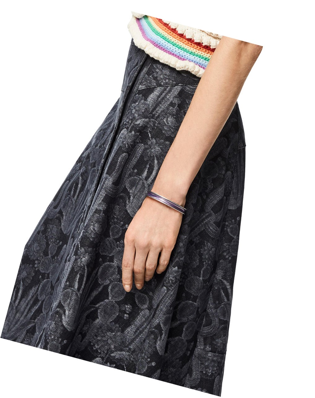 Loewe Wave bangle in sterling silver and enamel Morados Claro | GOJPK-3725