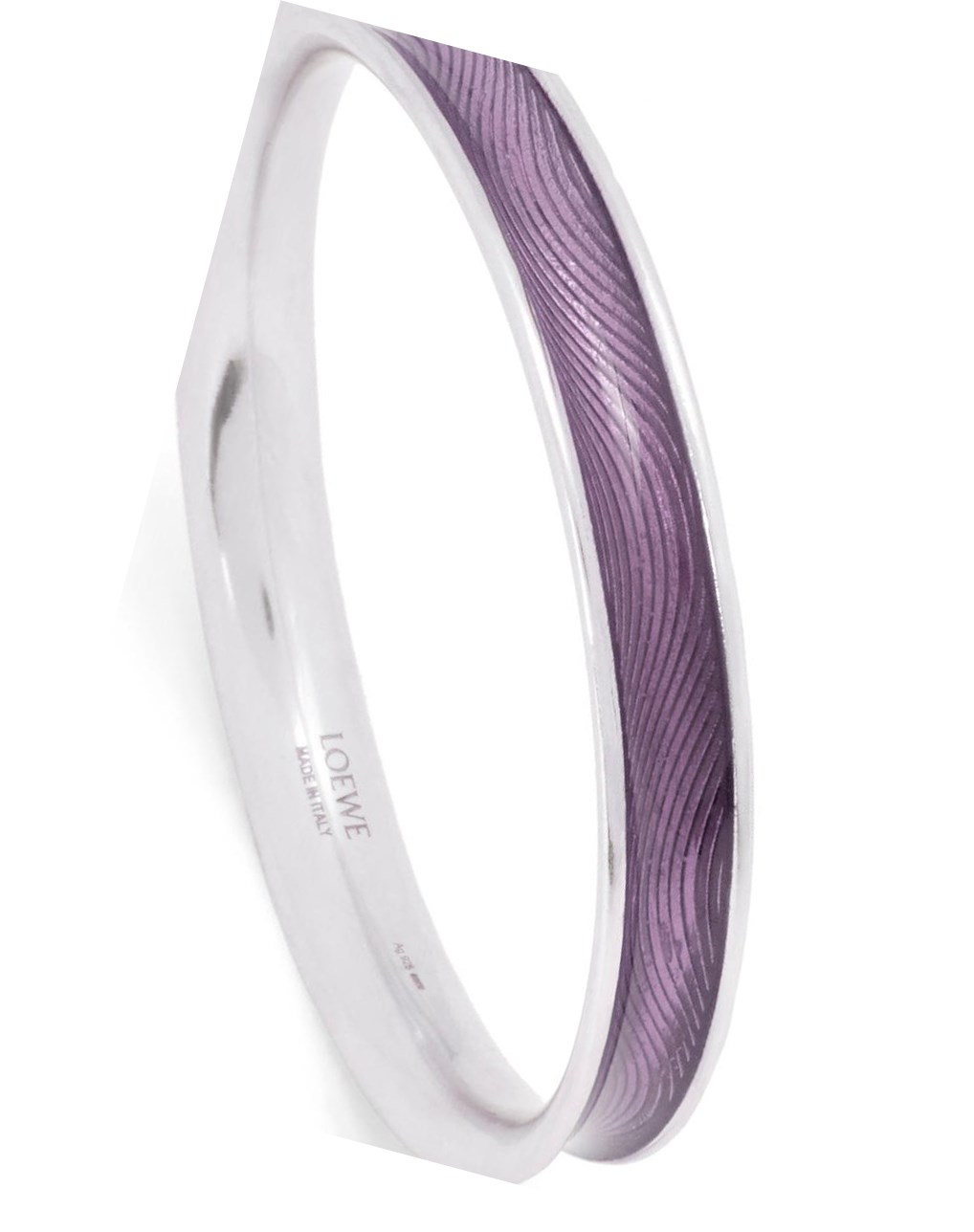 Loewe Wave bangle in sterling silver and enamel Morados Claro | GOJPK-3725