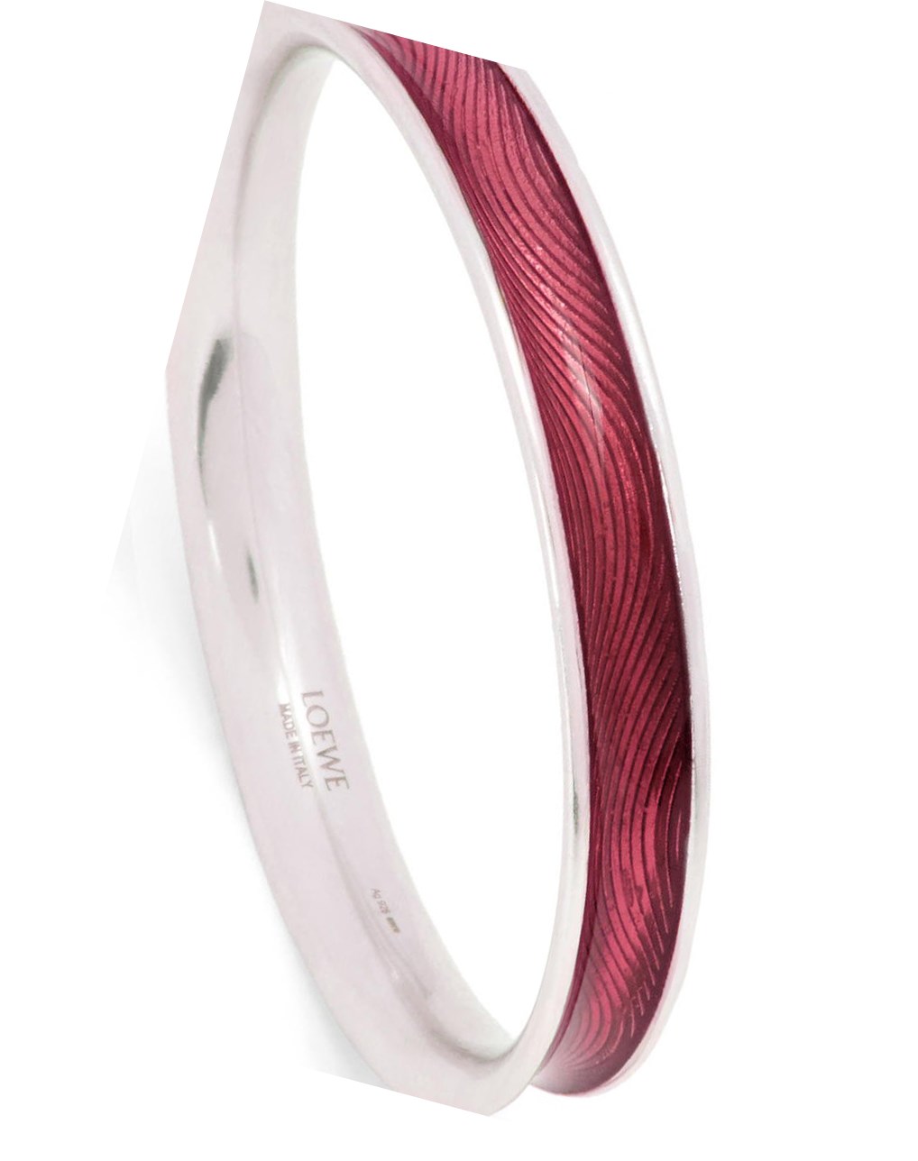 Loewe Wave bangle in sterling silver and enamel Fucsia | HMECD-1435