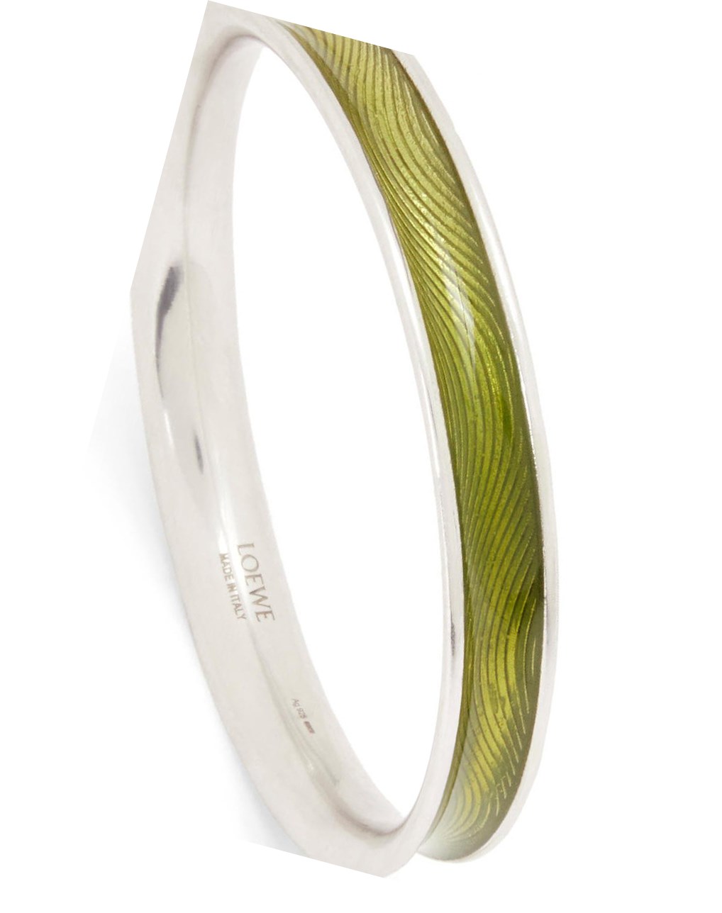 Loewe Wave bangle in sterling silver and enamel Verdes | JMCTI-9643