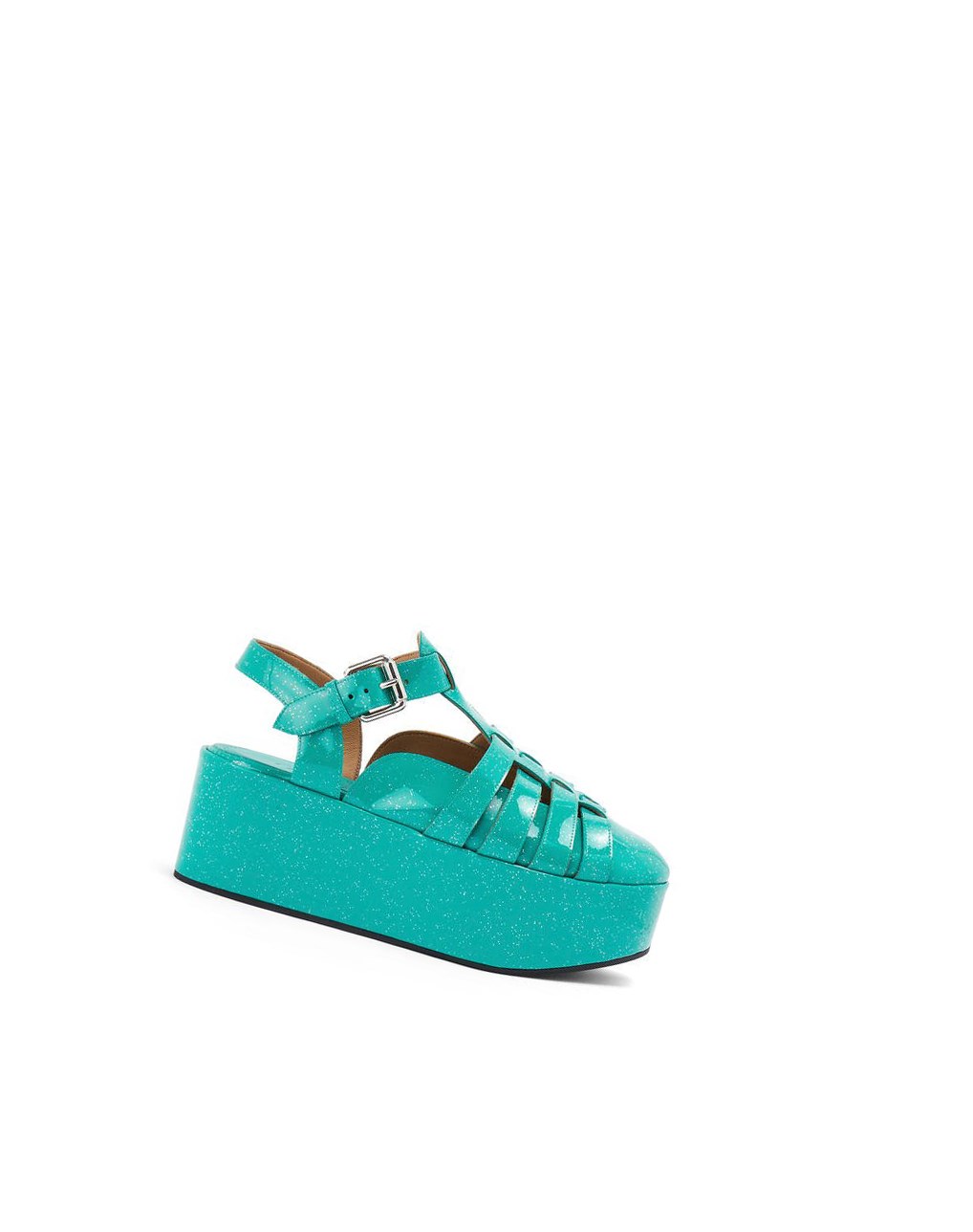 Loewe Wedge sandal in calfskin Turquesa | WDCTE-6517