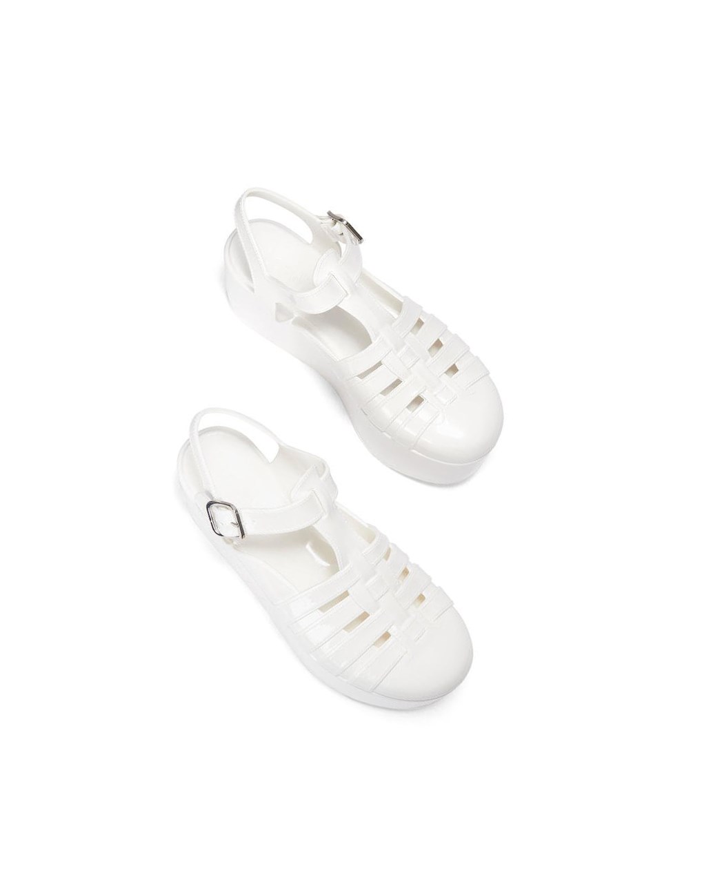 Loewe Wedge sandal in rubber Blancos | QRBWN-6845