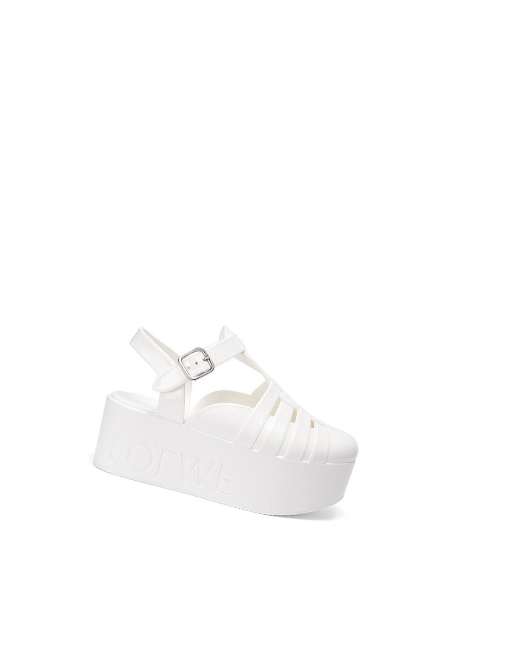 Loewe Wedge sandal in rubber Blancos | QRBWN-6845