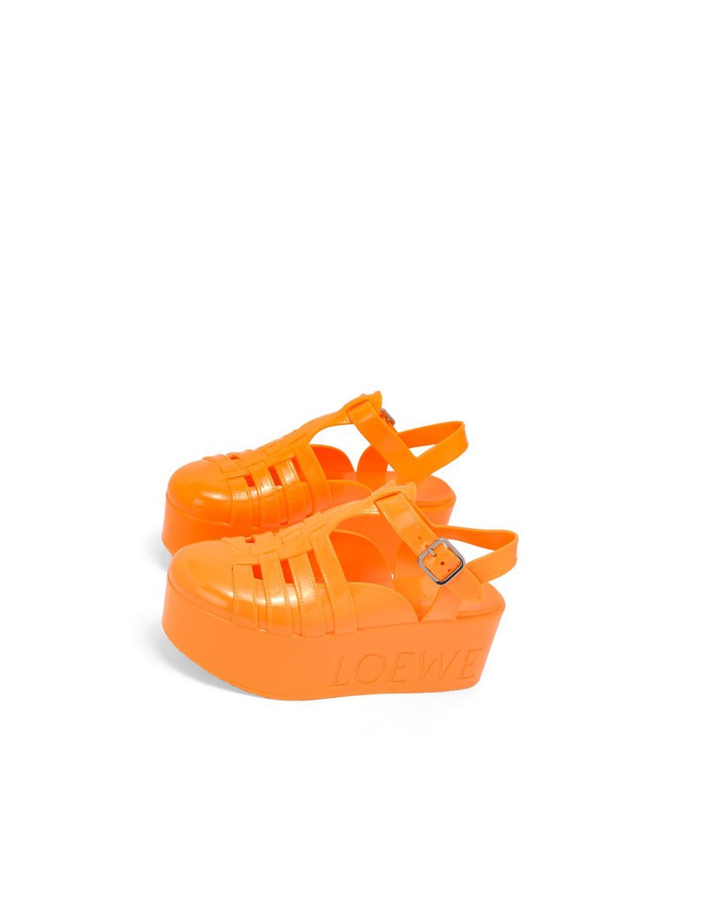 Loewe Wedge sandal in rubber Naranjas | ORCYU-0276