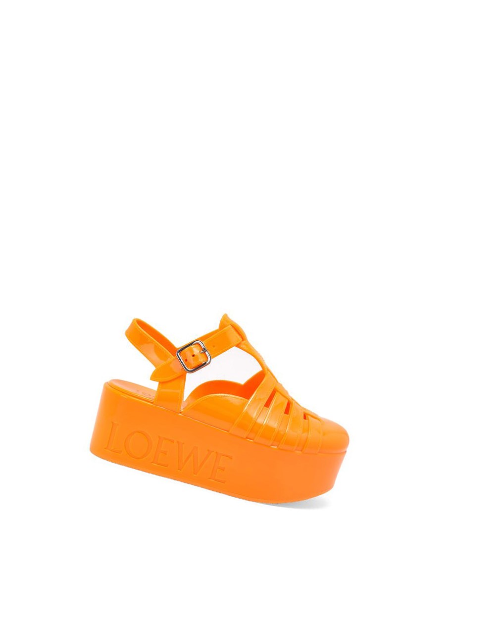 Loewe Wedge sandal in rubber Naranjas | ORCYU-0276