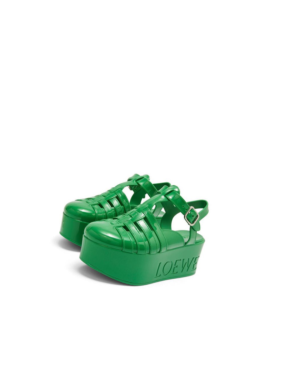 Loewe Wedge sandal in rubber Verdes | YKQVC-6413