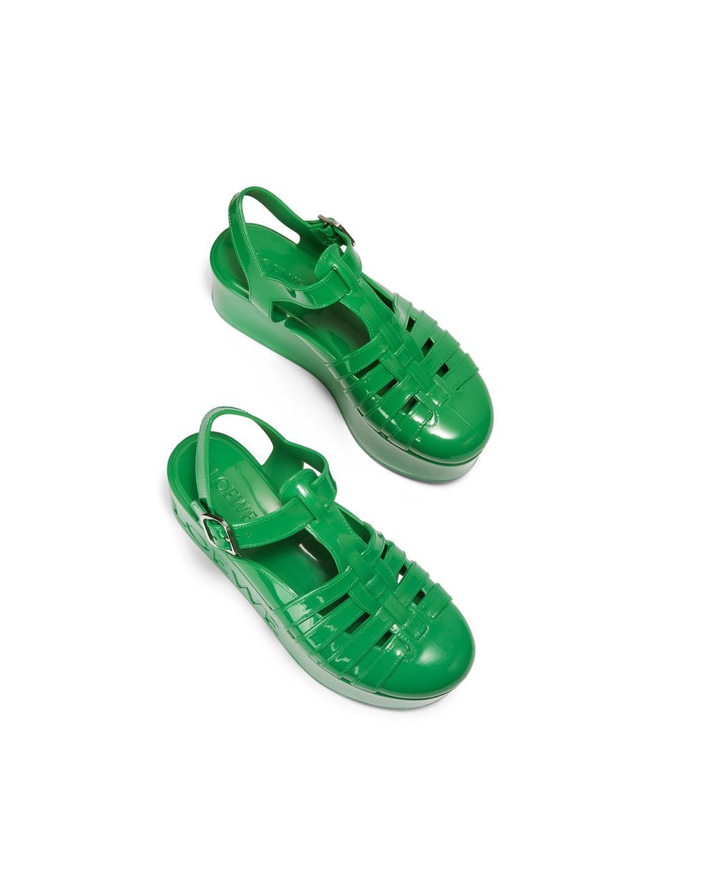 Loewe Wedge sandal in rubber Verdes | YKQVC-6413
