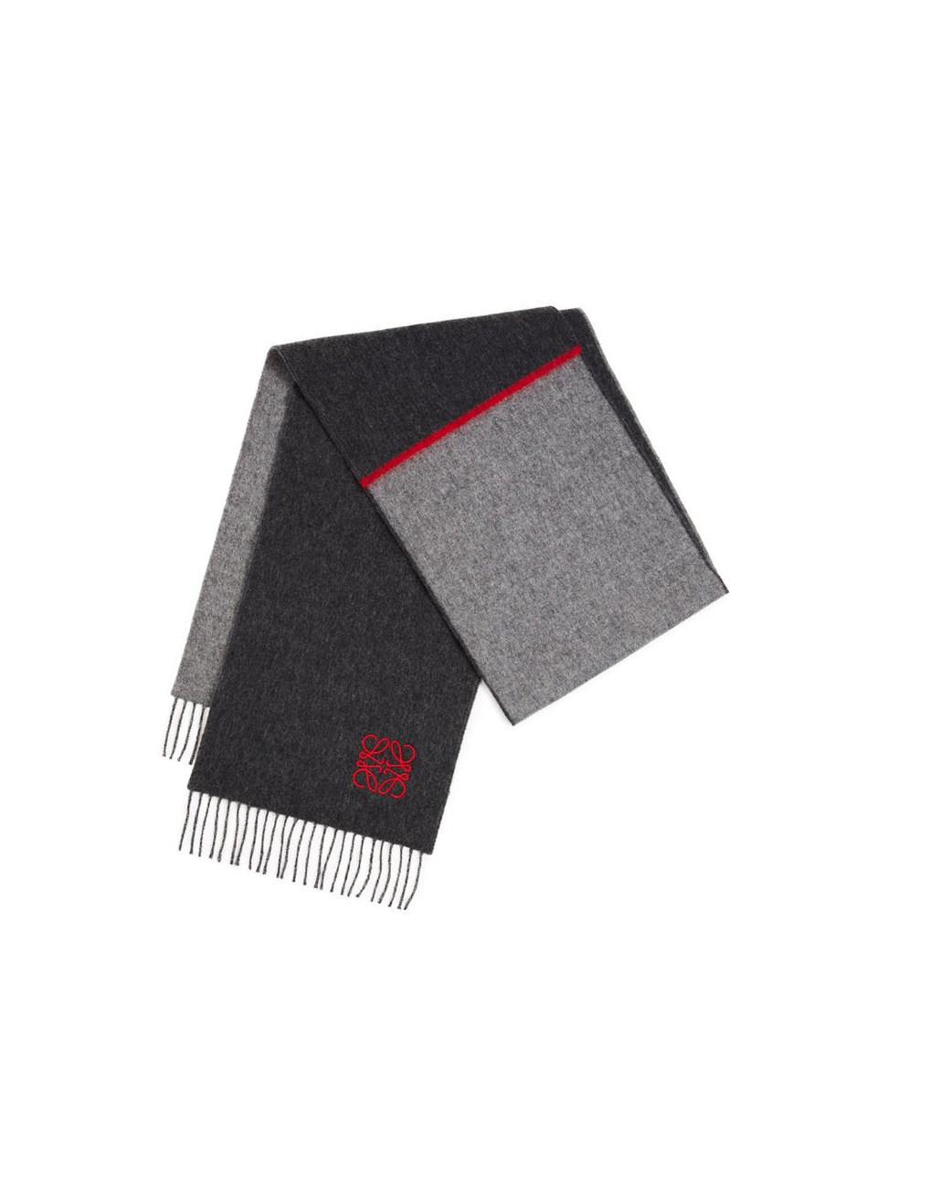 Loewe Window scarf in wool and cashmere Grises Negros | BEHPU-8962