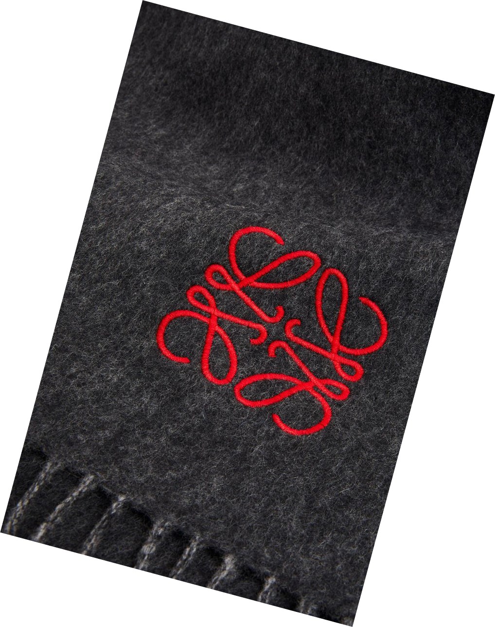 Loewe Window scarf in wool and cashmere Grises Negros | BEHPU-8962