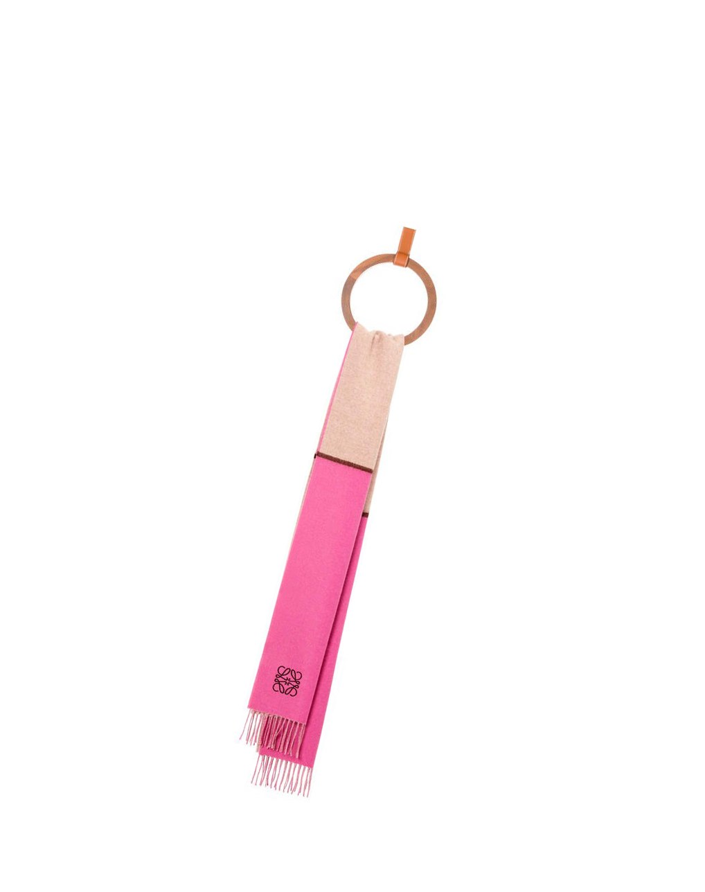 Loewe Window scarf in wool and cashmere Rosas Beige | NIHMW-1489