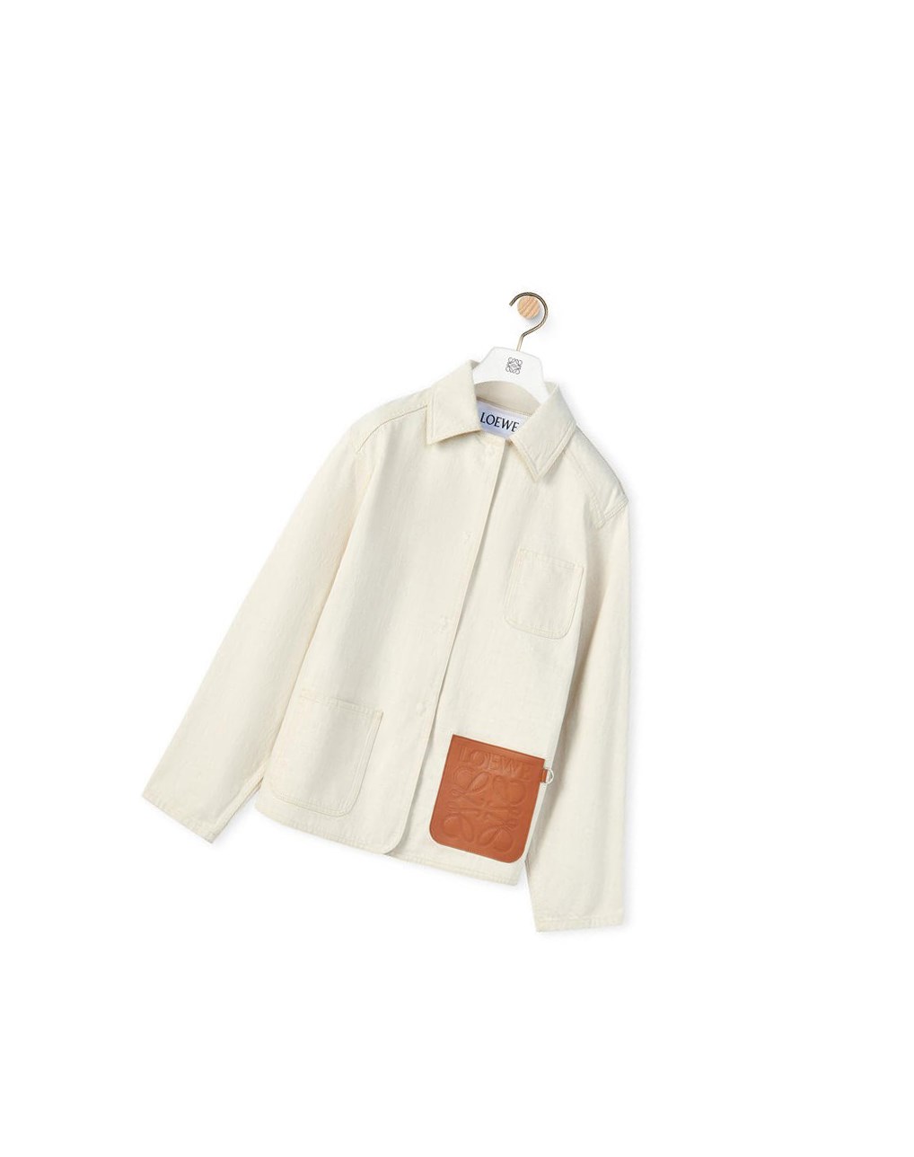 Loewe Workwear jacket in cotton and linen Ecru | LTCAY-6571