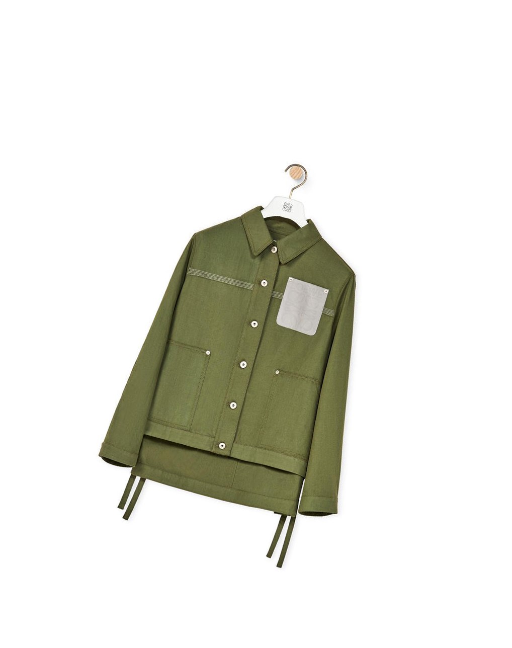 Loewe Workwear jacket in cotton and linen Verdes | PSHCY-4269