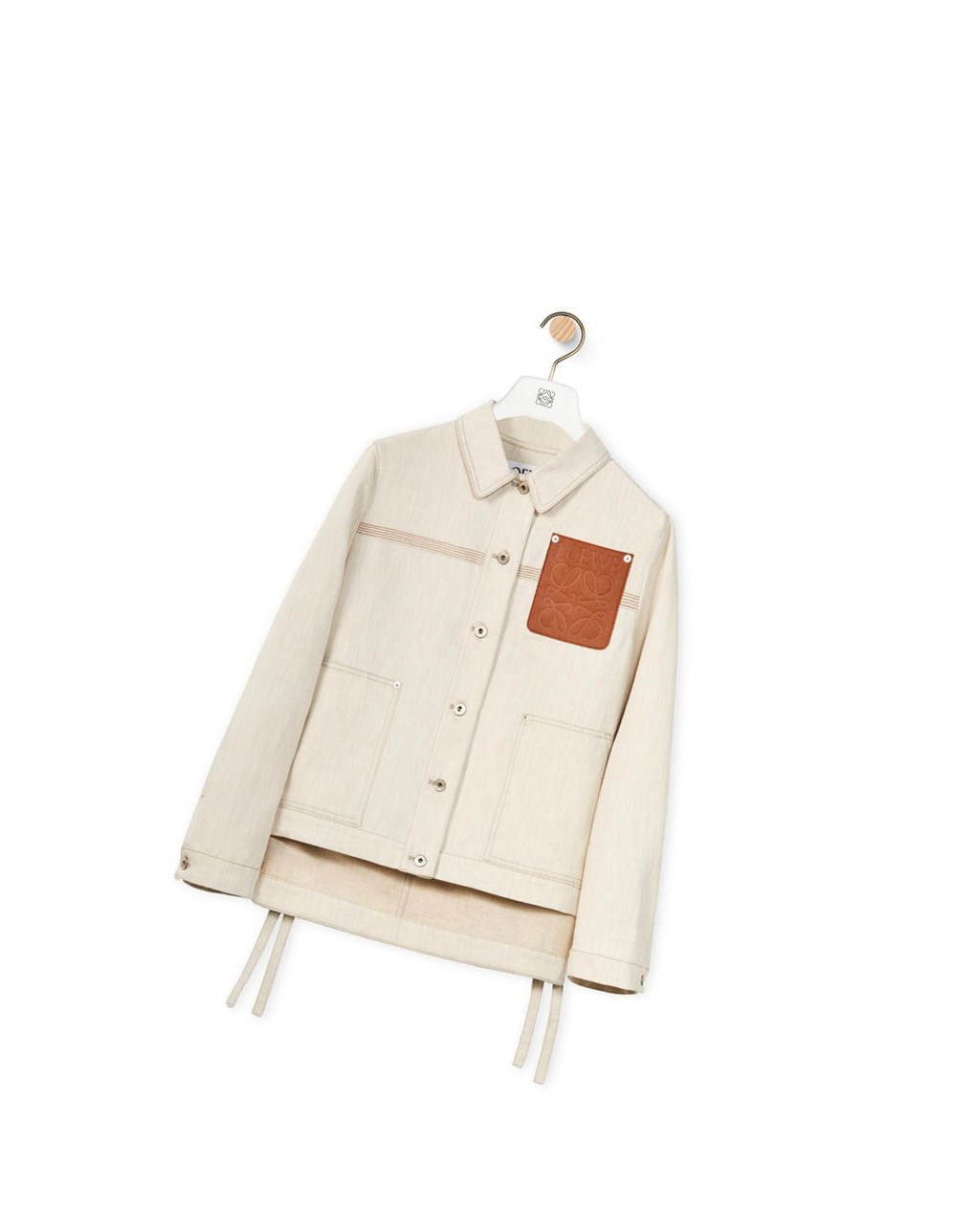 Loewe Workwear jacket in cotton and linen Ecru | UESAT-1379