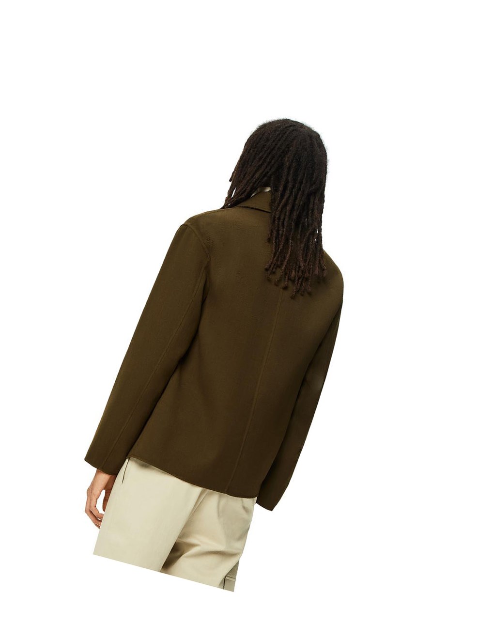 Loewe Workwear jacket in wool Verde Oliva Oscuro Verdes | BMEAR-5428