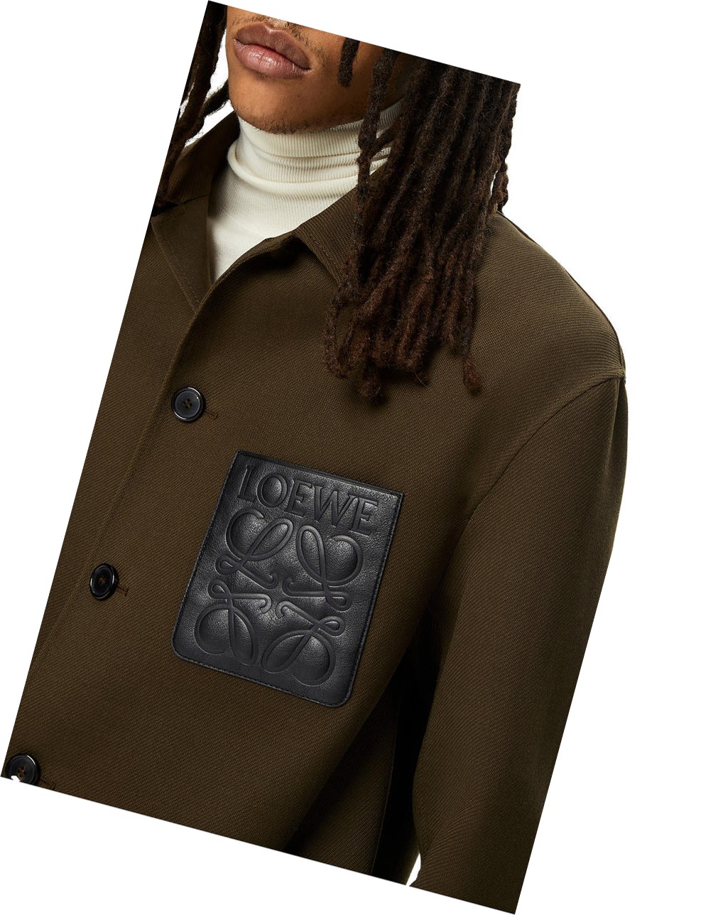 Loewe Workwear jacket in wool Verde Oliva Oscuro Verdes | BMEAR-5428