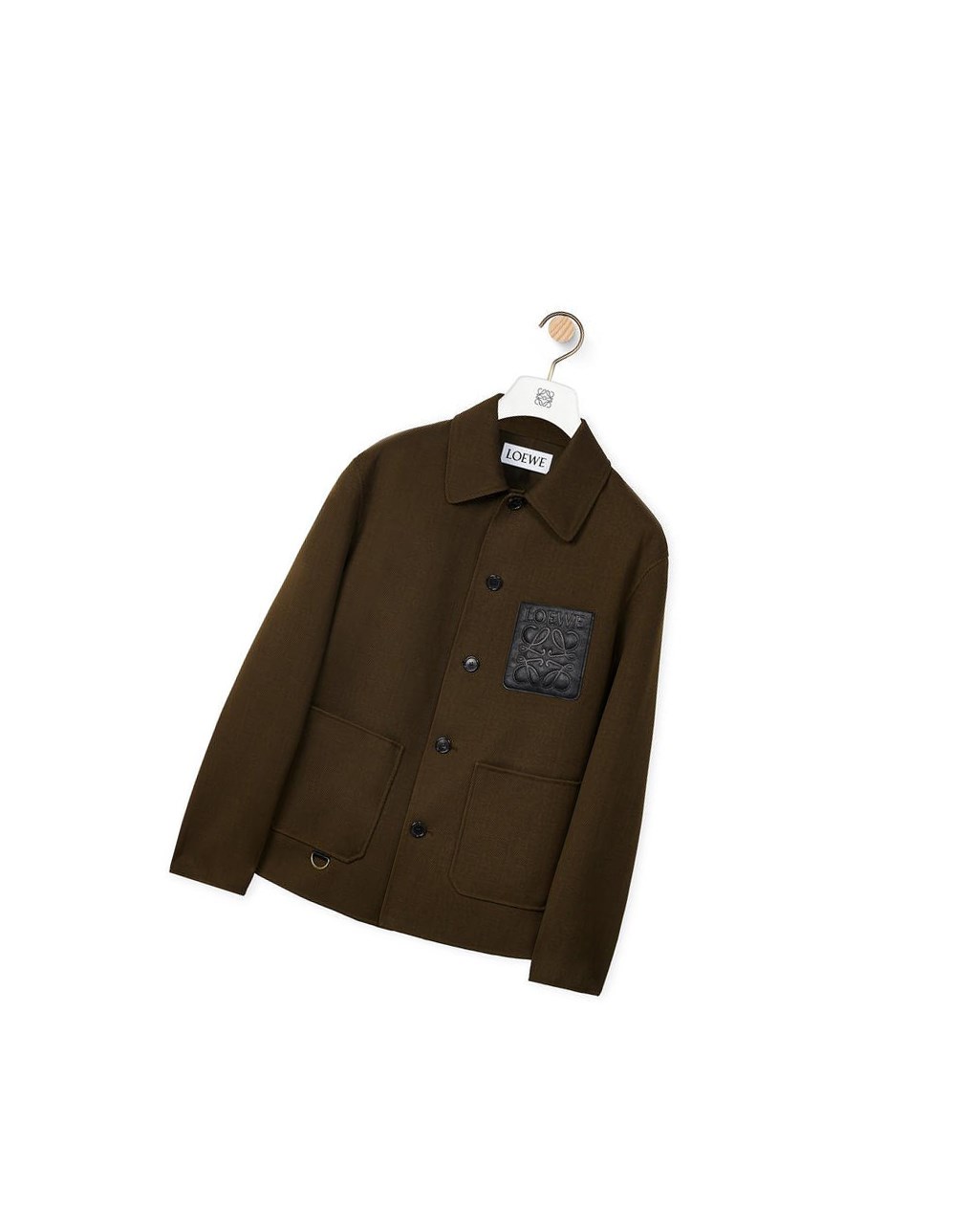Loewe Workwear jacket in wool Verde Oliva Oscuro Verdes | BMEAR-5428