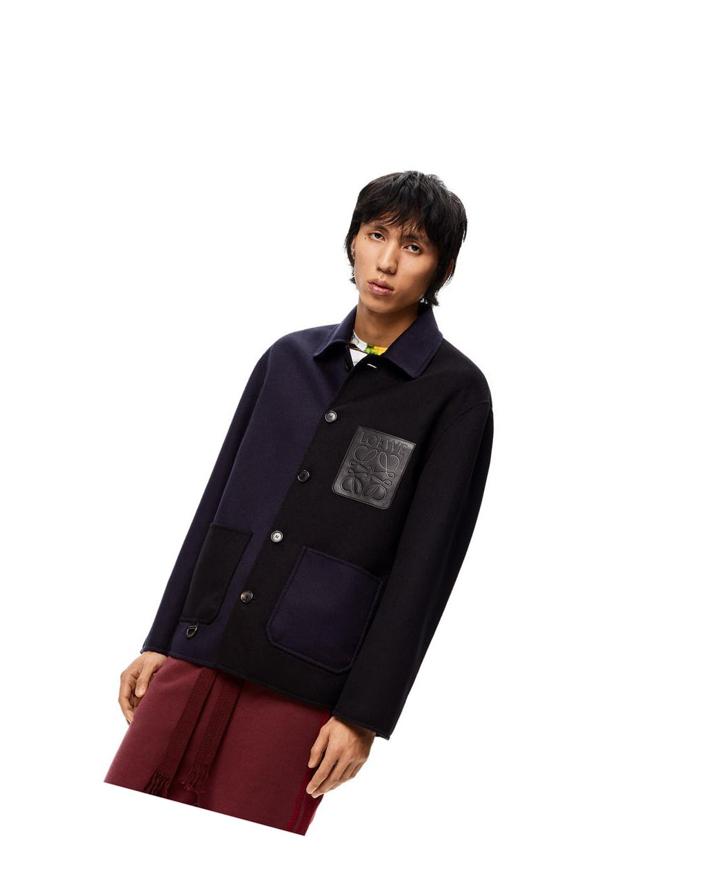Loewe Workwear jacket in wool and cashmere Azul Marino Azules Negros | IVBCA-6349