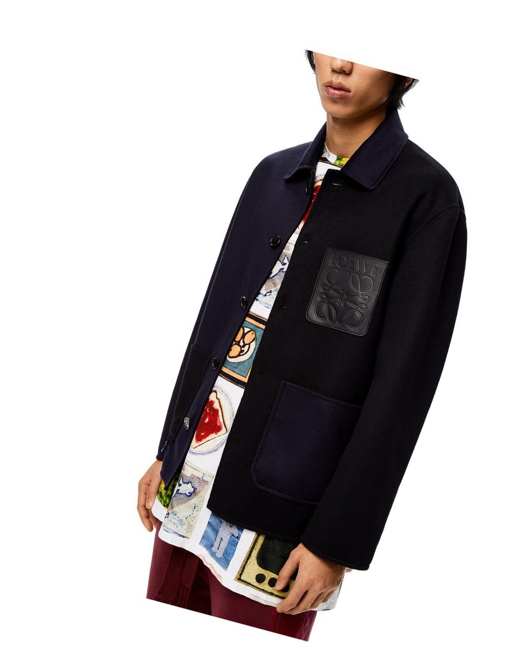 Loewe Workwear jacket in wool and cashmere Azul Marino Azules Negros | IVBCA-6349