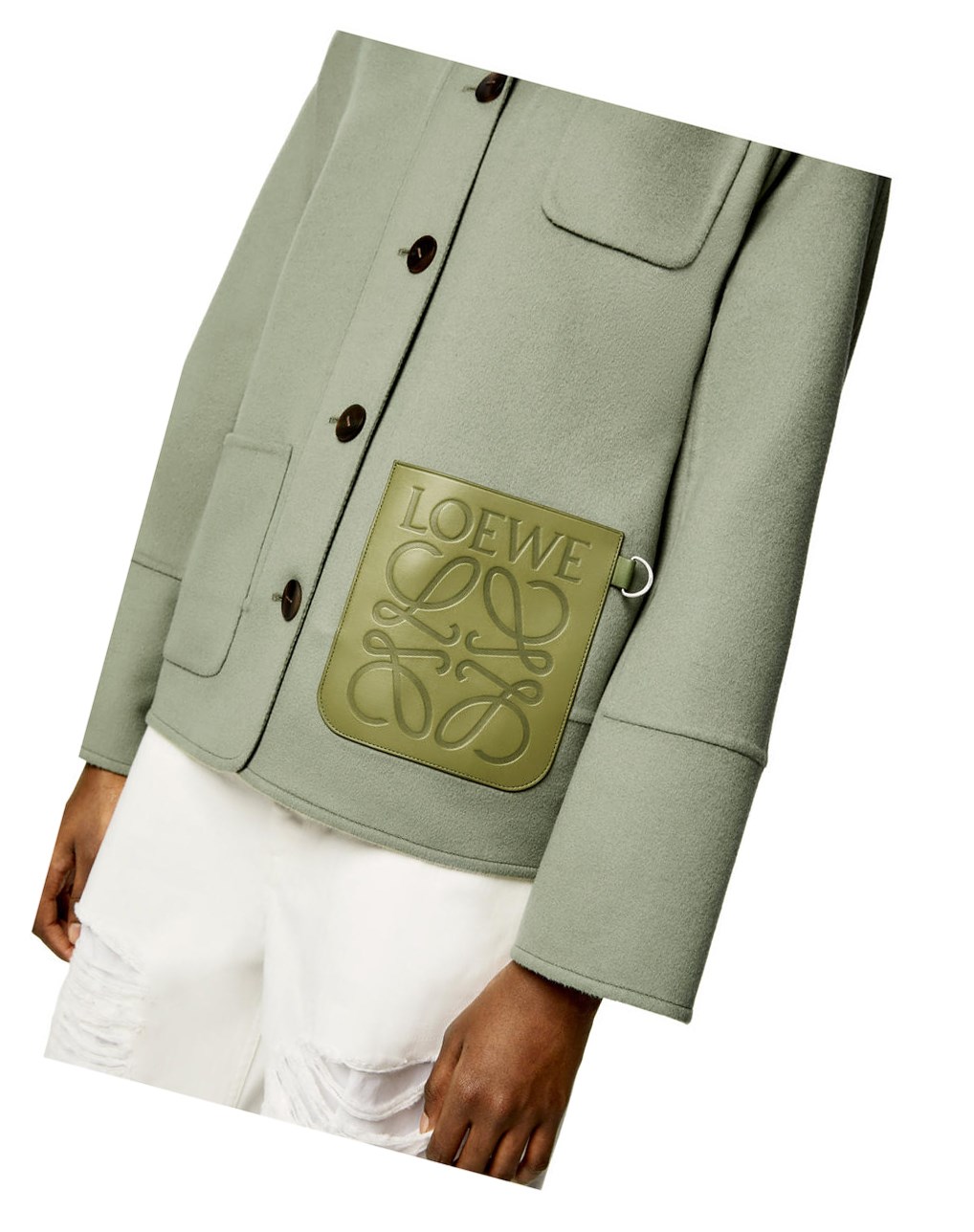 Loewe Workwear jacket in wool and cashmere Sage | VXCBD-4839