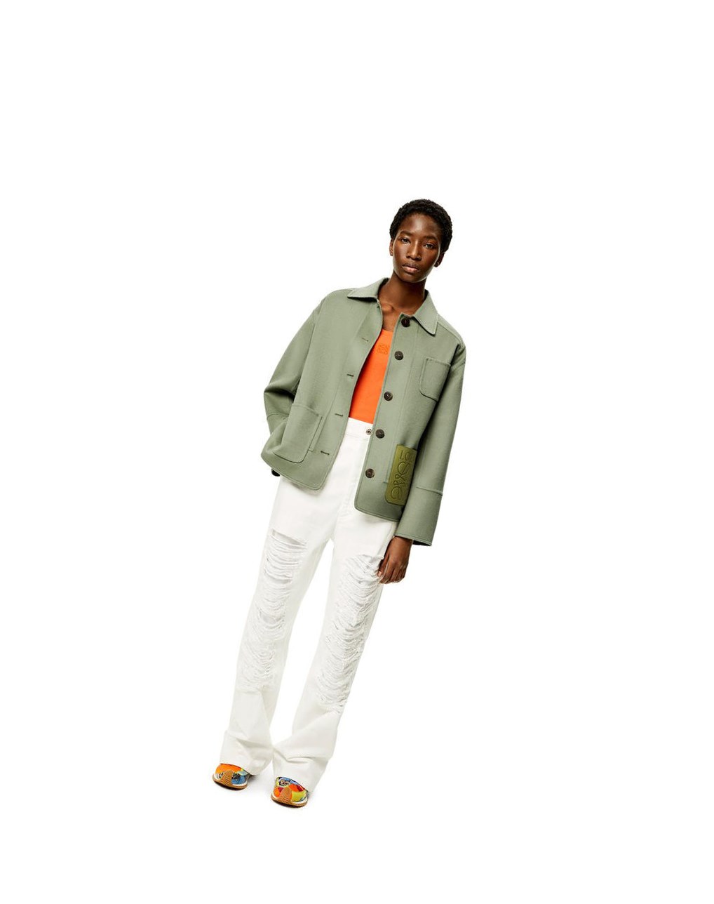 Loewe Workwear jacket in wool and cashmere Sage | VXCBD-4839