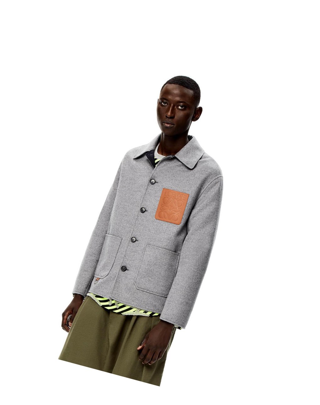 Loewe Workwear jacket in wool and cashmere Azul Marino Grises | VXUMY-4135