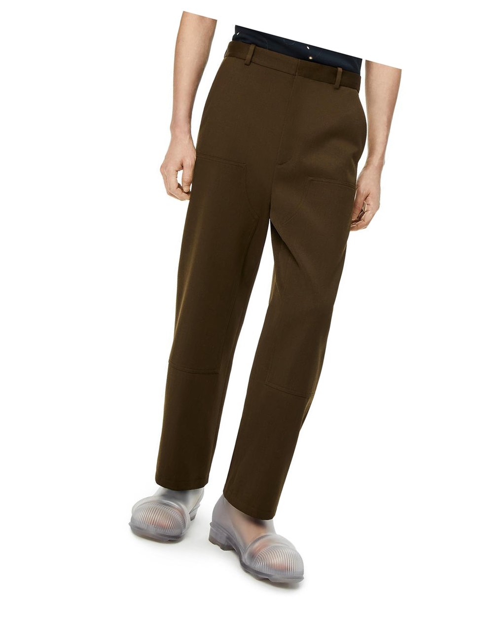 Loewe Workwear trousers in wool Verde Oliva Oscuro Verdes | TSIYR-4726