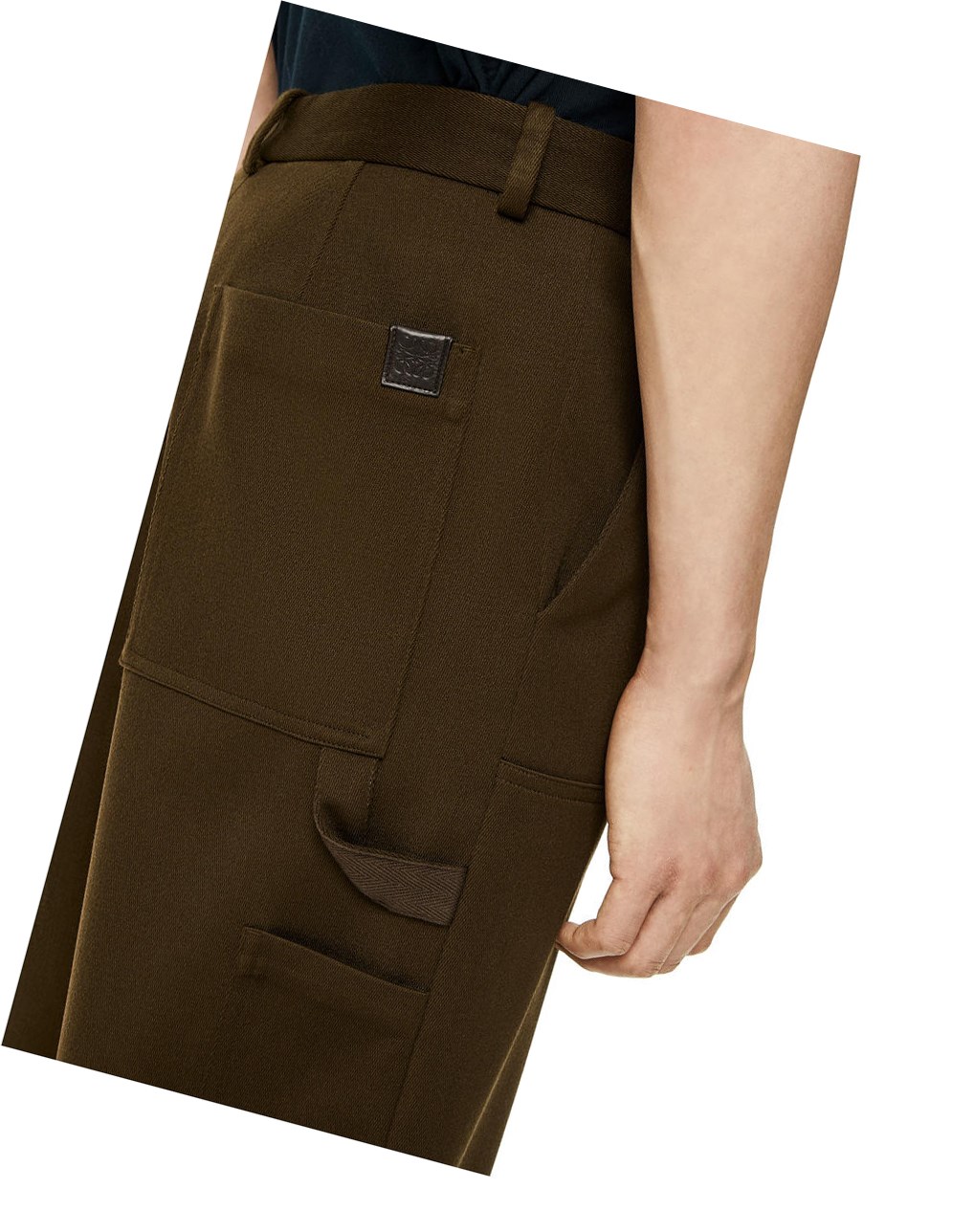 Loewe Workwear trousers in wool Verde Oliva Oscuro Verdes | TSIYR-4726