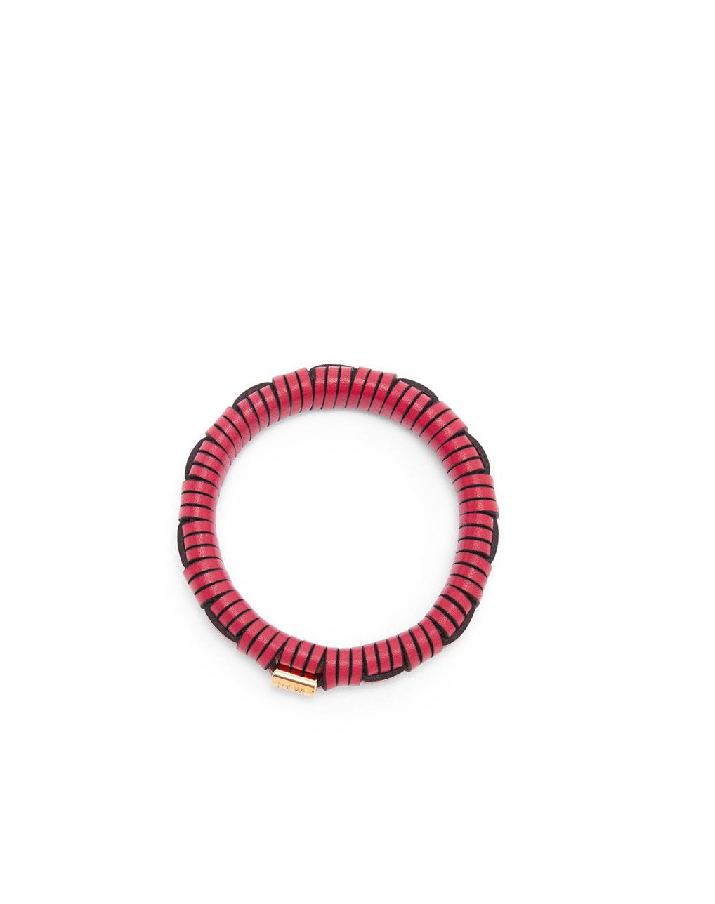 Loewe Woven bangle in brass and classic calfskin Fucsia | DYTRG-2781