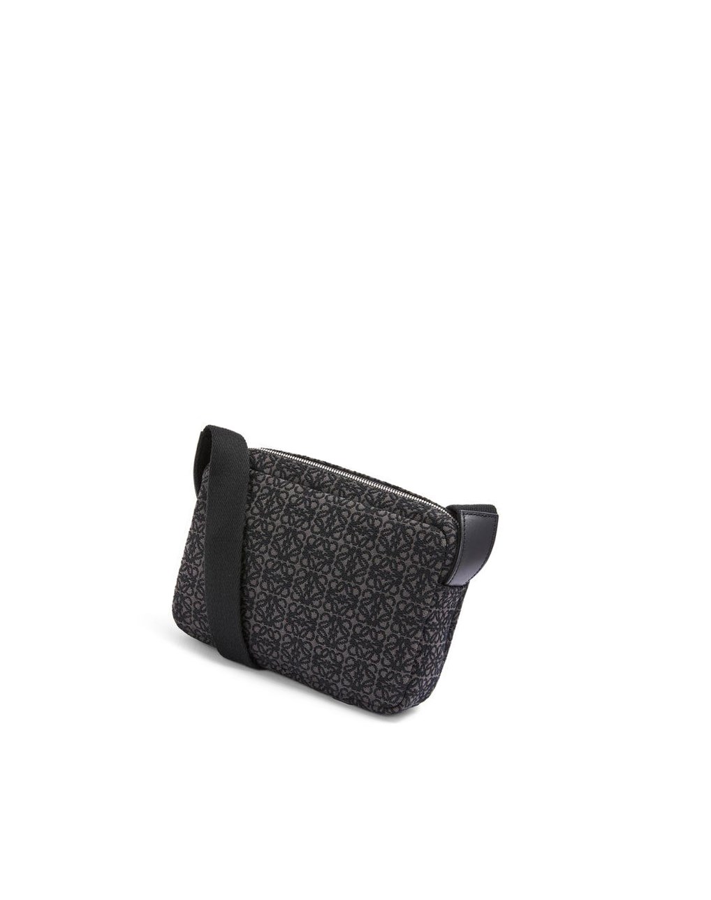 Loewe XS Military messenger bag in Anagram jacquard and calfskin Negros | GKVRE-7068