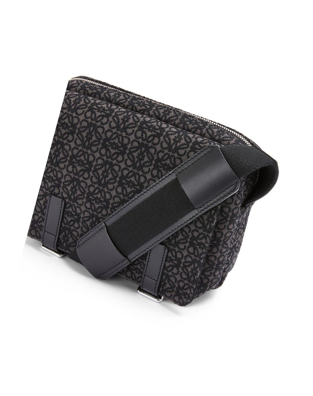 Loewe XS Military messenger bag in Anagram jacquard and calfskin Negros | GKVRE-7068